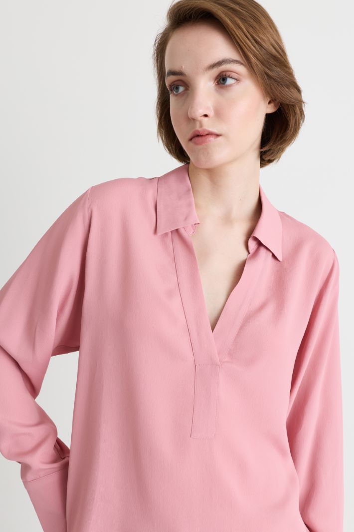 Blusa in raso opaco - ROSA - Intrend - 3