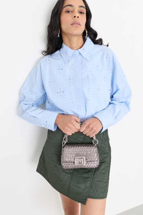Camicia oversize con strass - Intrend