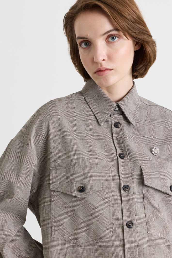 Camicia in principe di Galles - GRIGIO - Intrend - 3