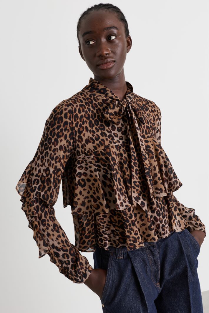 Camicia con balze - ANIMALIER - Intrend - 3