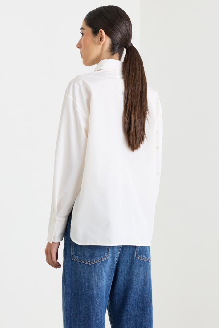 Camicia in taffettà - BIANCO - Intrend - 4
