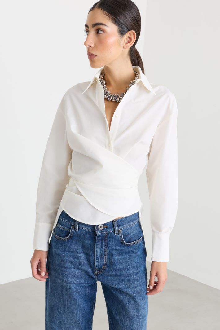 Camicia in taffettà - BIANCO - Intrend - 2