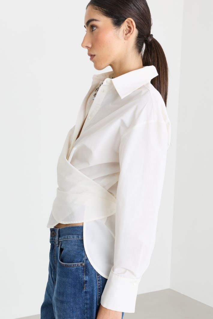 Camicia in taffettà - BIANCO - Intrend - 3