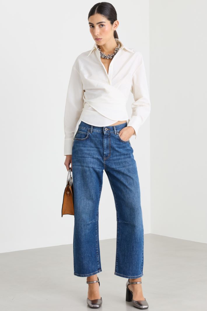 Camicia in taffettà - BIANCO - Intrend