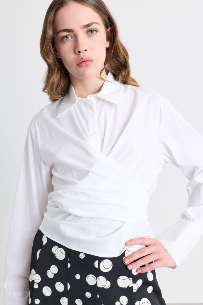 Camicia con nodo in vita - BIANCO - Intrend - 3