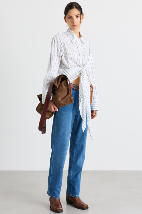Camisa con lazada en la cintura - Intrend