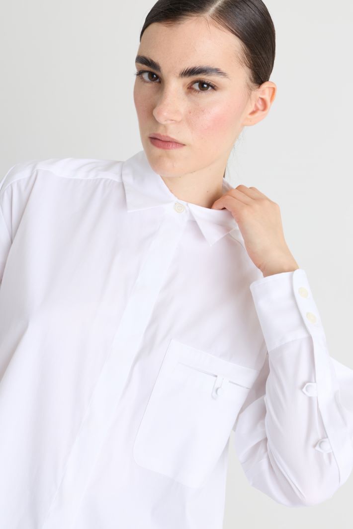 Camicia in popeline con cravatta - BIANCO - Intrend - 3