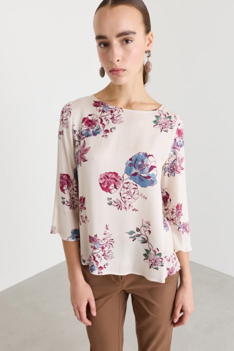 Printed Twill Blouse - Intrend