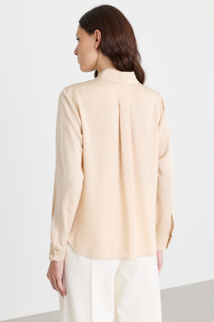Camicia in charmeuse pesante - BEIGE - Intrend - 4