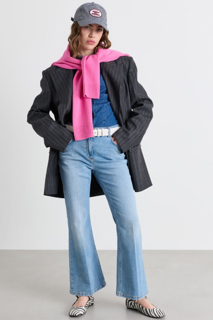 Camicia aderente in jeans - BLU - Intrend