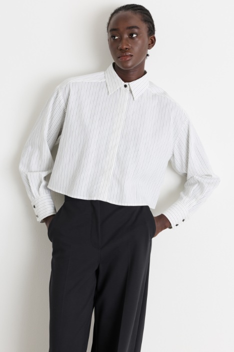 Camisa cropped con corbata - Intrend