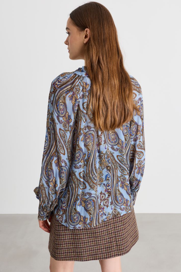 Blusa morbida in georgette - AZZURRO - Intrend - 4