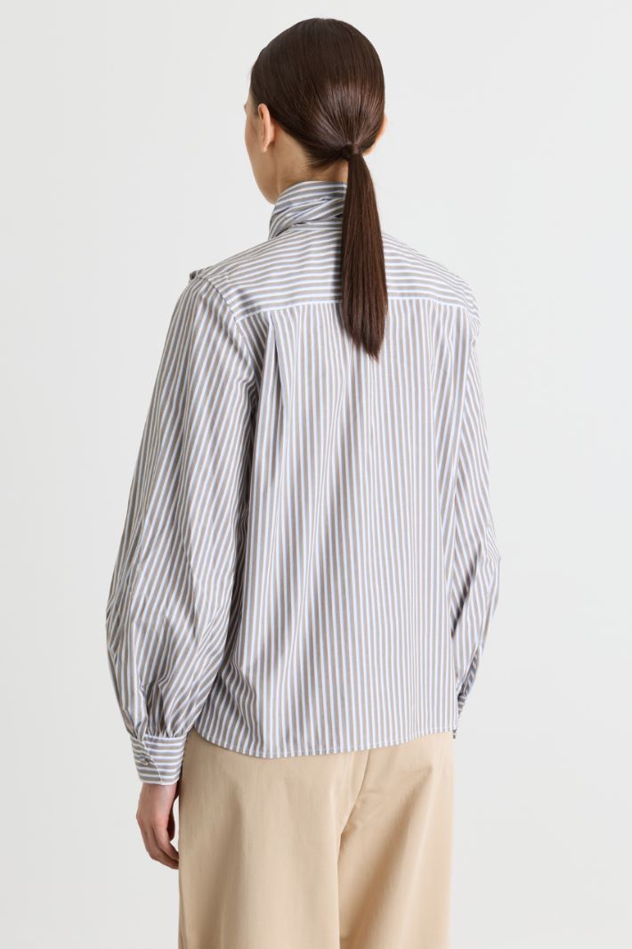 Blusa con collo a foulard - GRIGIO - Intrend - 4