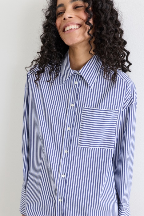 Camicia oversize in popeline