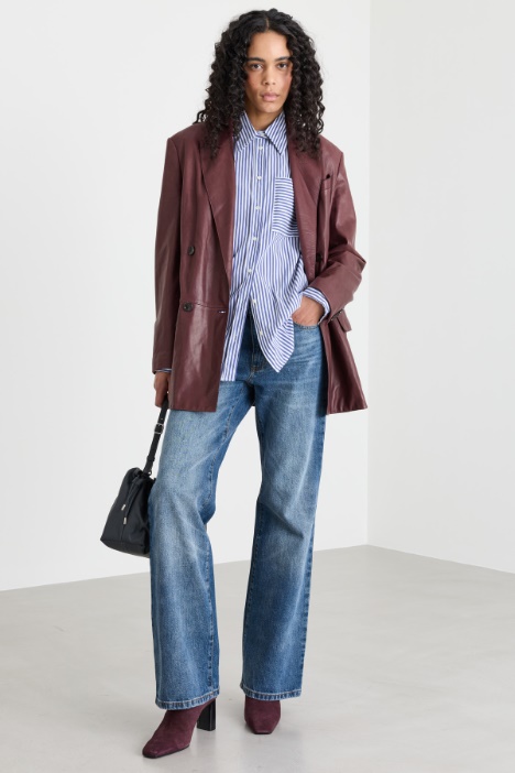 Popelinebluse im Oversize-Schnitt - Intrend
