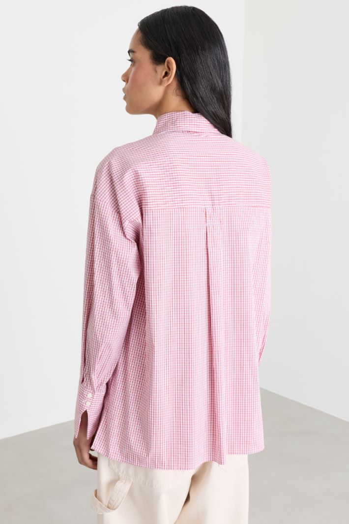 Camicia oversize in popeline - ROSSO - Intrend - 4