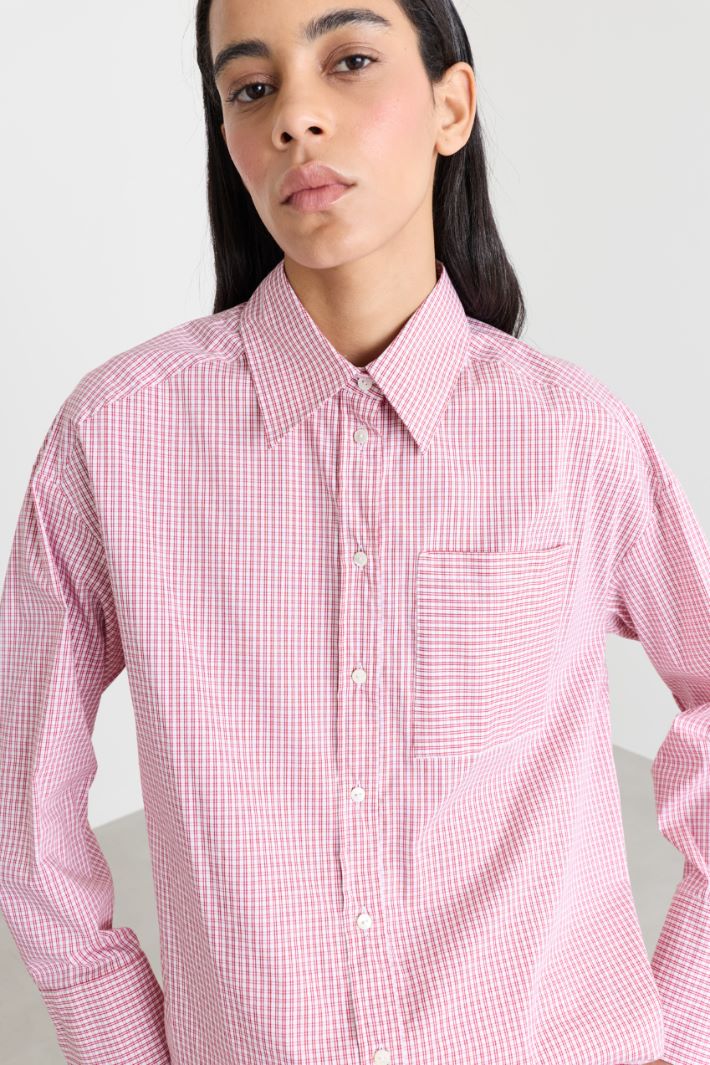 Camicia oversize in popeline - ROSSO - Intrend - 3