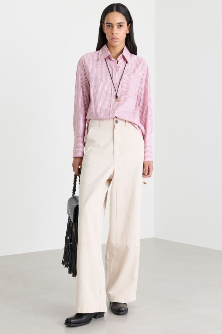 Camicia oversize in popeline - ROSSO - Intrend