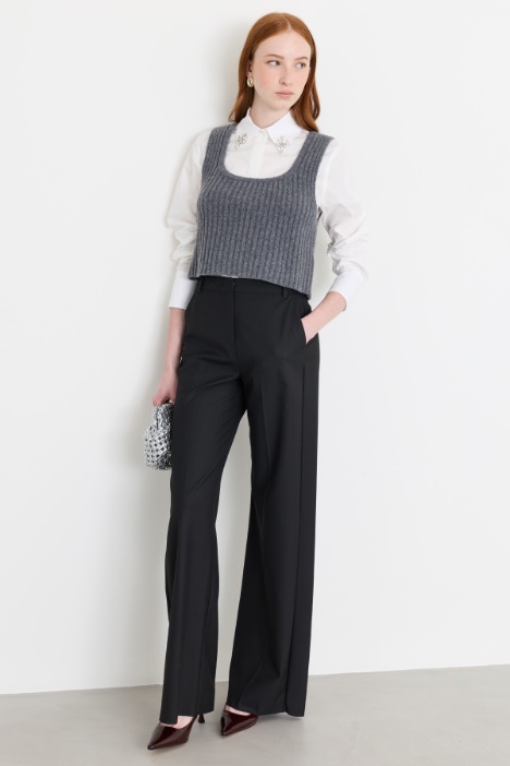 Camicia in popeline con ricamo gioiello - Intrend