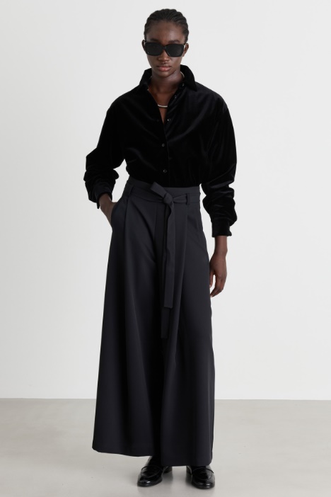 Body tipo camisa de terciopelo liso - Intrend