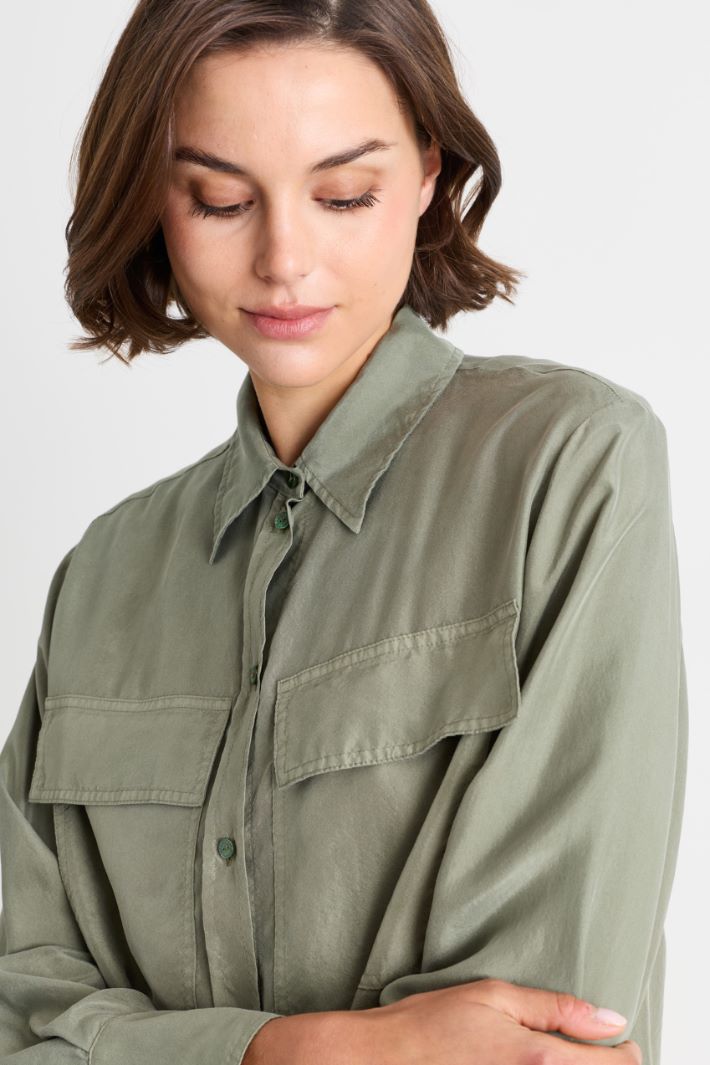 Camicia con maxi tasche - VERDE - Intrend - 3