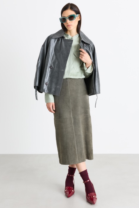 Blusa de satén con cuello mao - Intrend