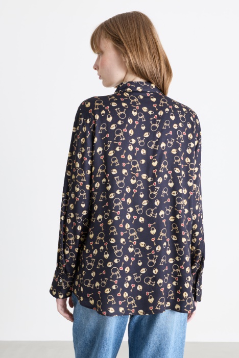 Camicia in twill stampato