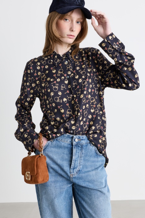 Camicia in twill stampato - Intrend