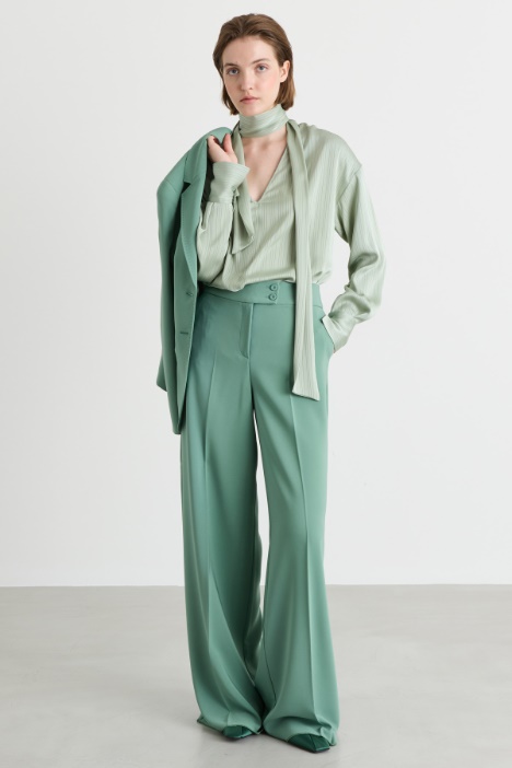 Blusa in raso con texture a righe - Intrend