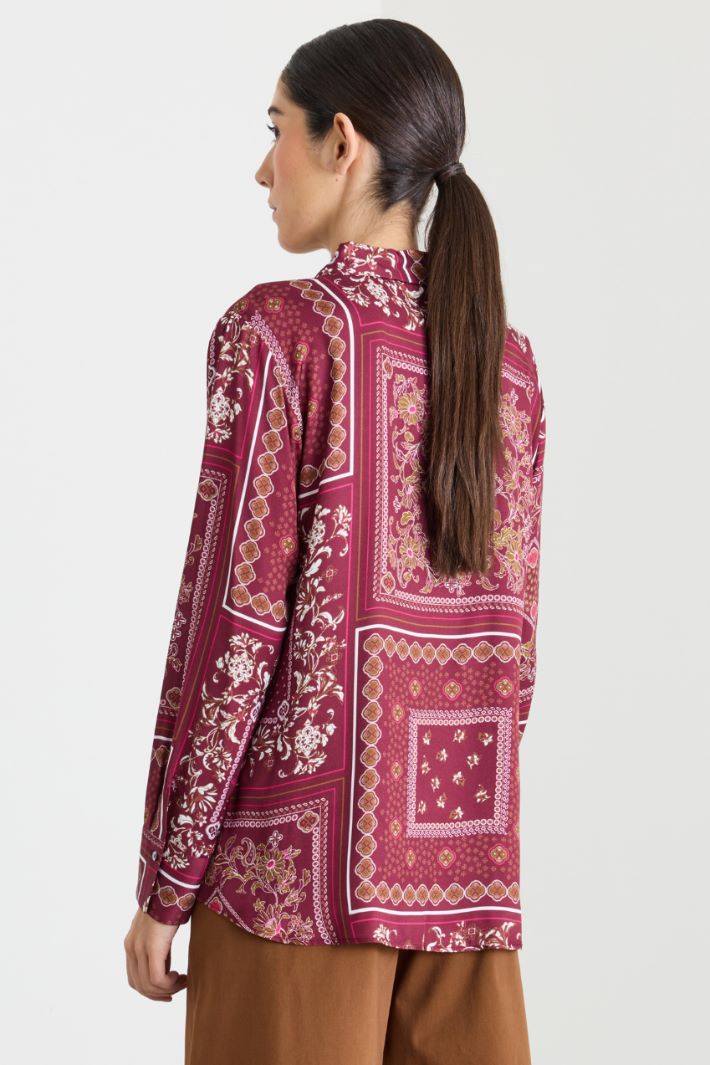 Camicia in twill stampato - BORDEAUX - Intrend - 4