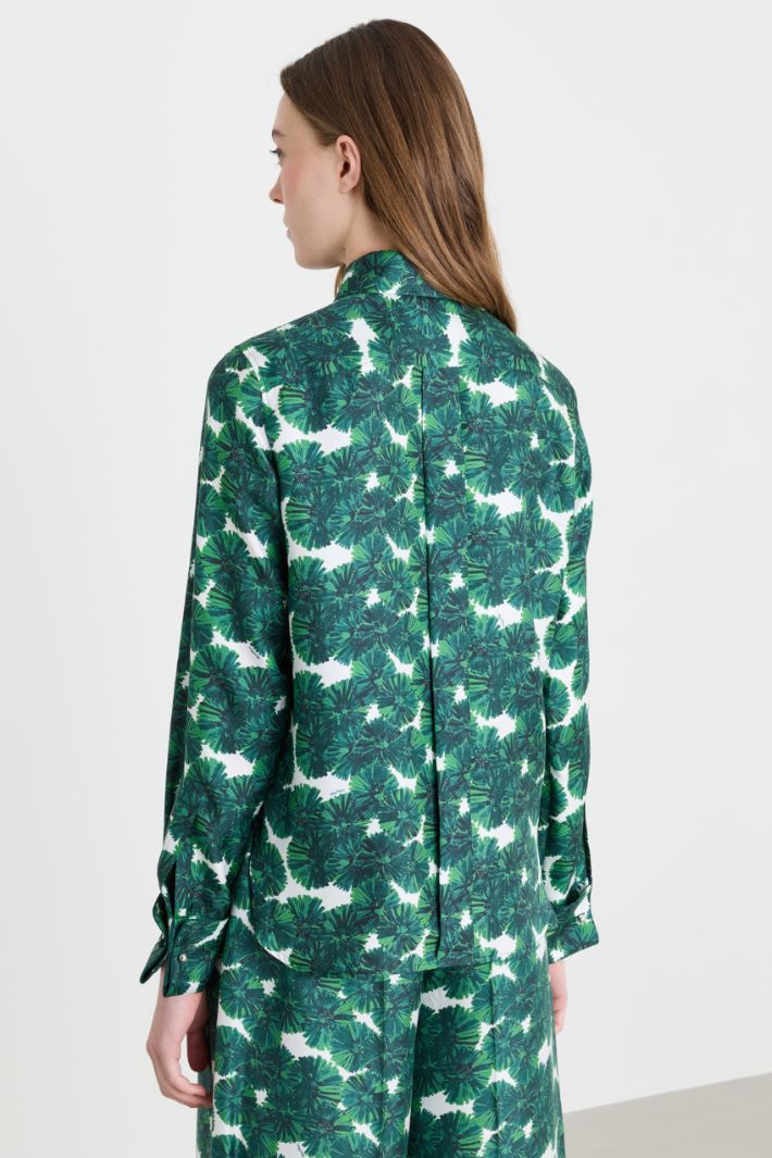 Camicia in twill stampato - VERDE BIANCO - Intrend - 4
