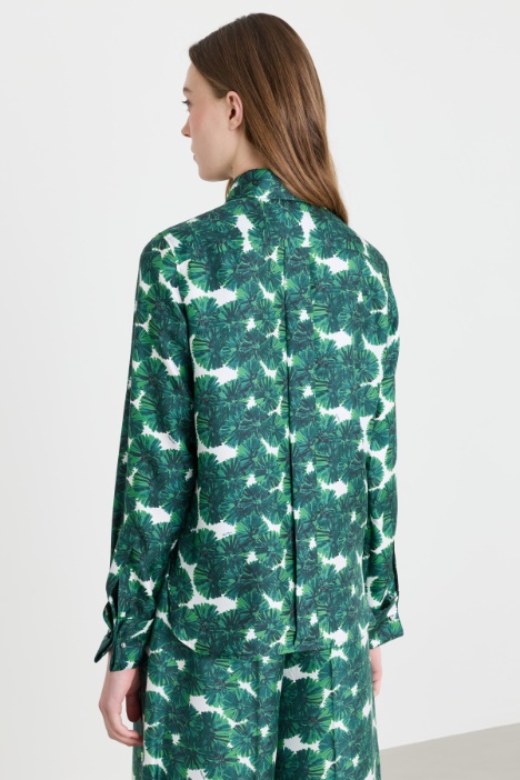 Camicia in twill di seta stampata