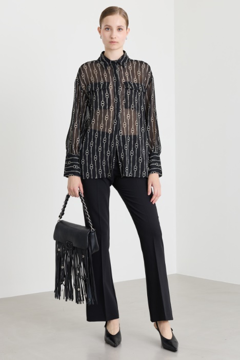 Camicia in crépon a fantasia - Intrend