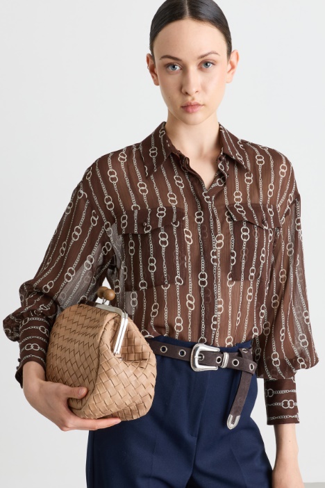 Patterned Crepon Shirt - Intrend