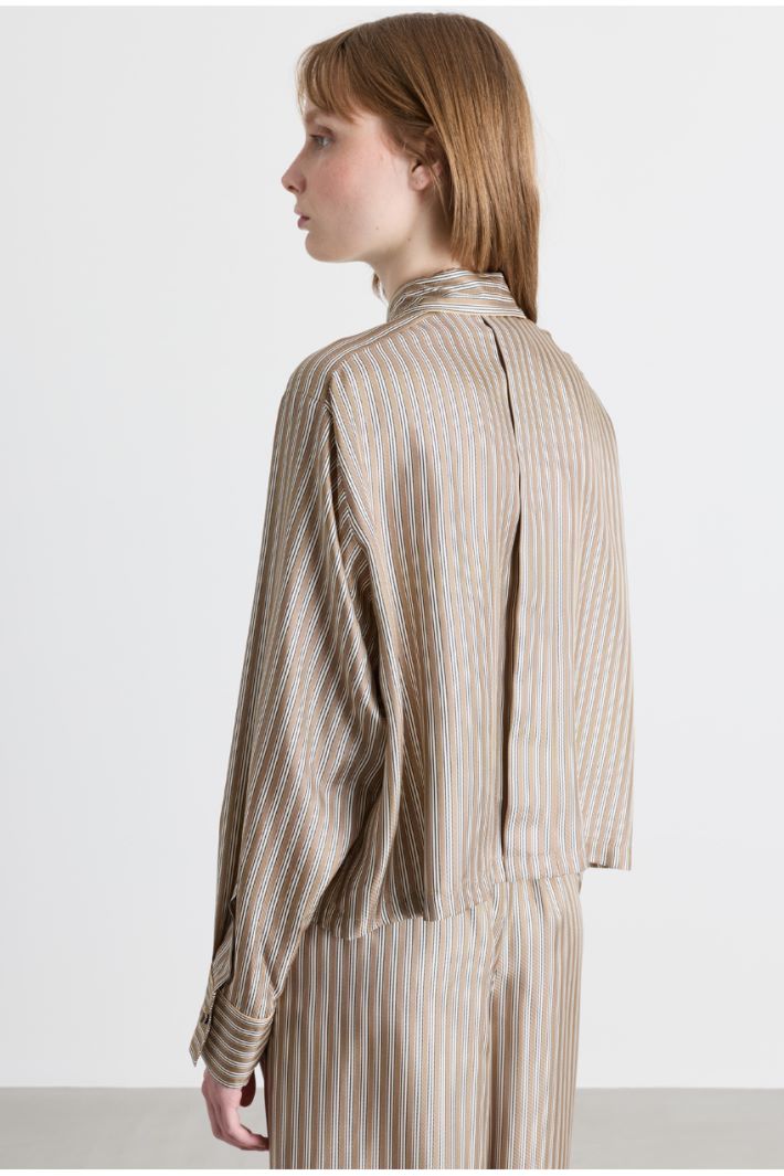 Camicia boxy in twill - BEIGE - Intrend - 4