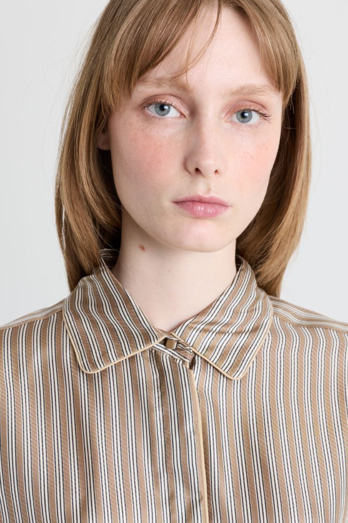 Camicia boxy in twill - BEIGE - Intrend - 3
