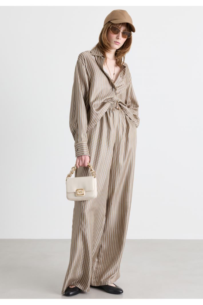 Camicia boxy in twill - BEIGE - Intrend