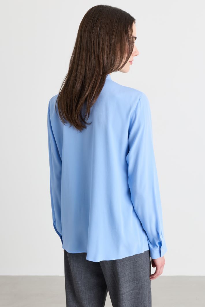 Camicia in crepe de chine - AZZURRO - Intrend - 4
