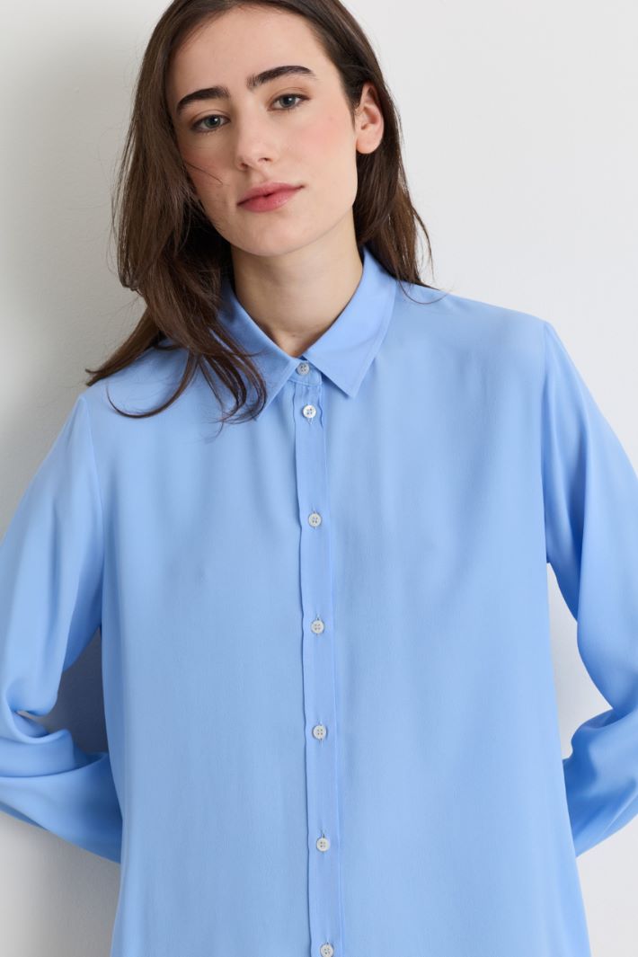 Camicia in crepe de chine - AZZURRO - Intrend - 3