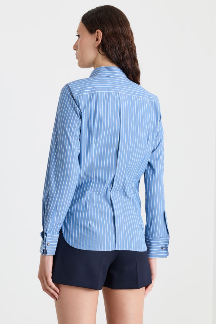 Camicia con bottoni nascosti - AZZURRO - Intrend - 4