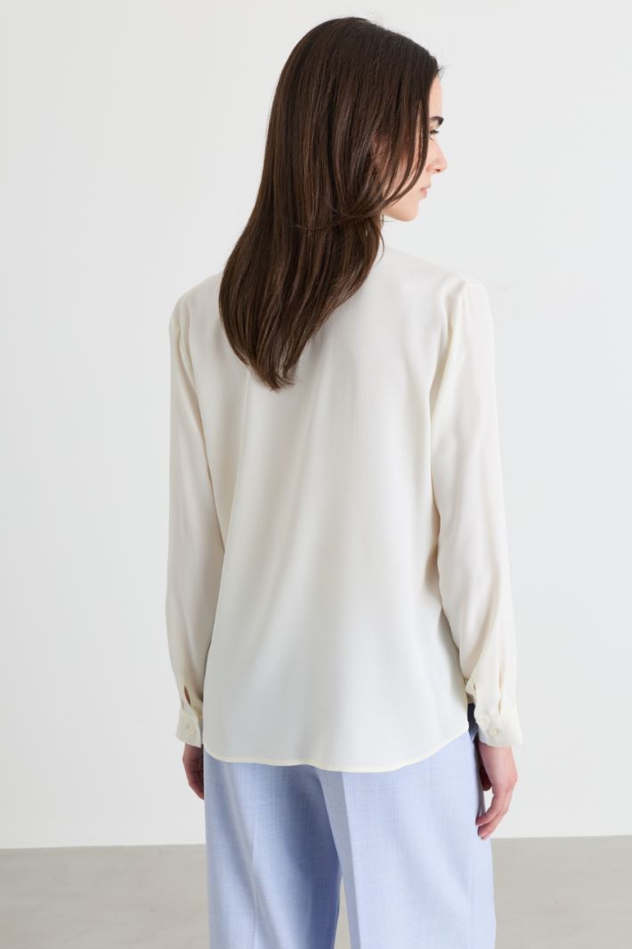 Camicia in crepe de chine - BIANCO - Intrend - 4