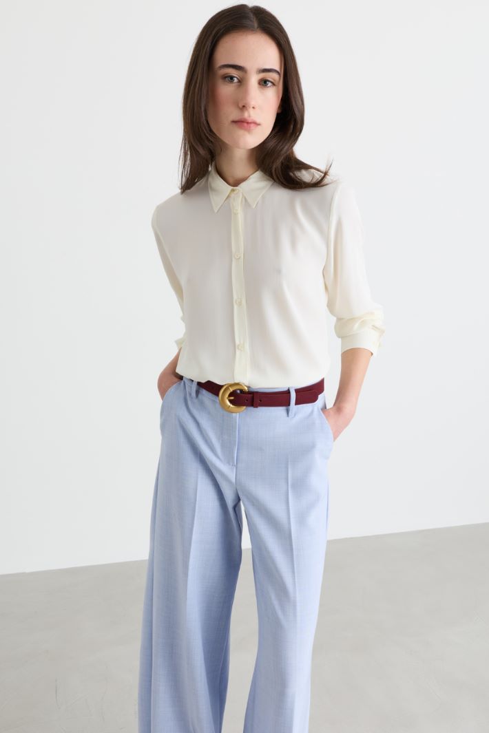 Camicia in crepe de chine - BIANCO - Intrend - 2