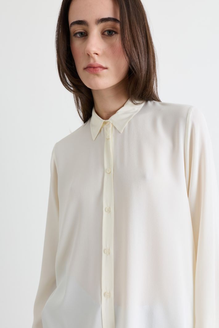 Camicia in crepe de chine - BIANCO - Intrend - 3
