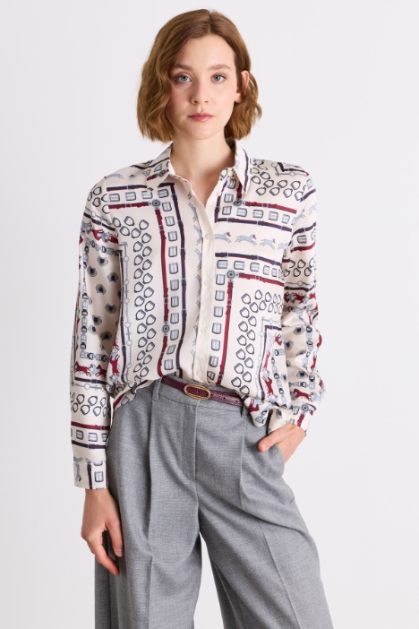 Printed twill shirt - Intrend