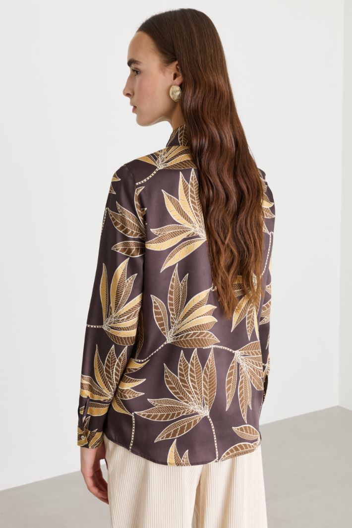 Printed twill shirt - CAMEL BROWN - Intrend - 4