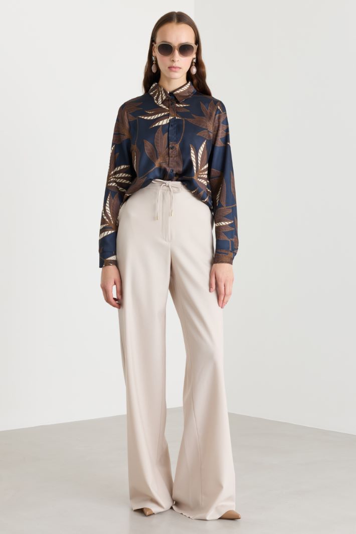 Printed twill shirt - BLUE BROWN - Intrend