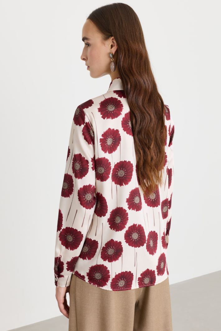 Printed twill shirt - RED WHITE - Intrend - 4