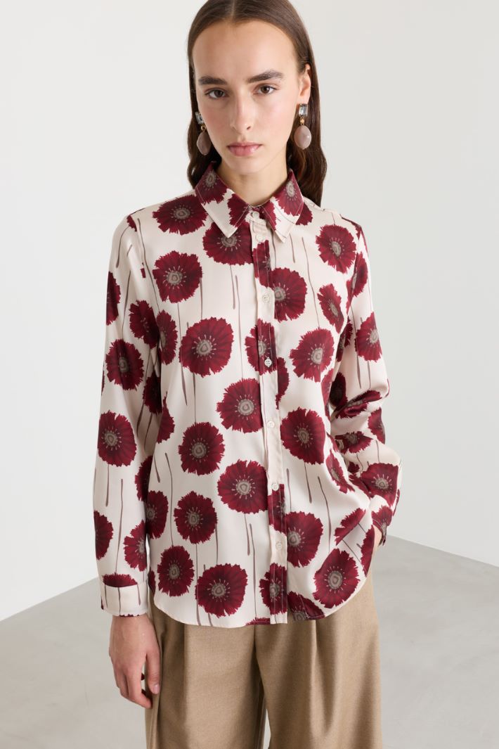 Printed twill shirt - RED WHITE - Intrend - 2
