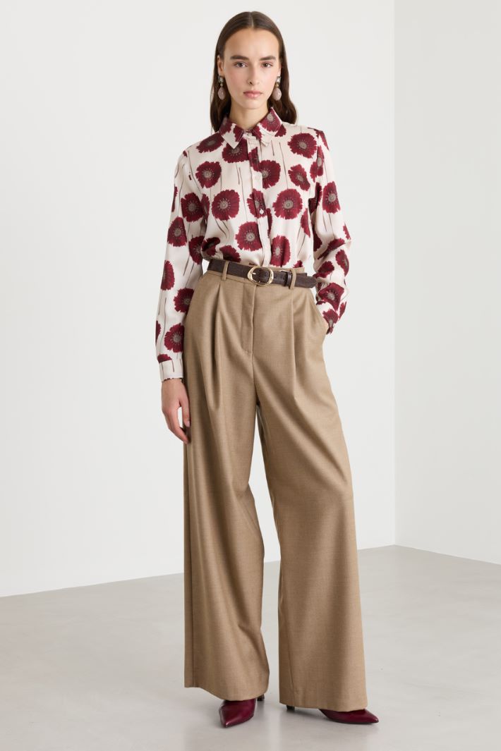 Printed twill shirt - RED WHITE - Intrend
