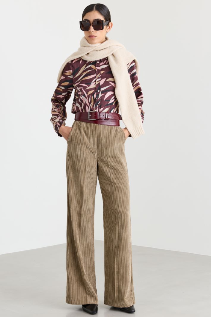 Printed twill shirt - BORDEAUX - Intrend